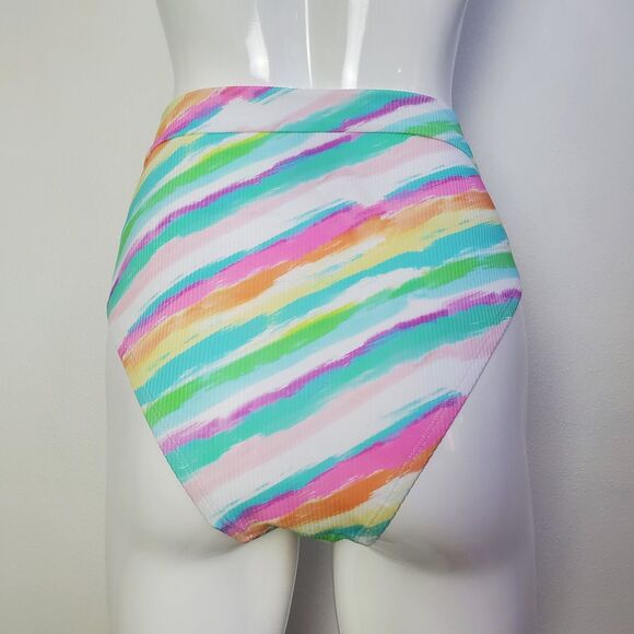 NEW Xhilaration Rainbow High Waist Swimsuit Bottoms - Picture 3 of 11